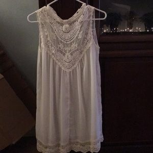 Shear cream dress